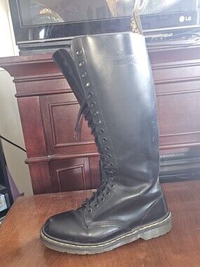 Dr. Martens Black Leather Tall Lace-Up Boot
